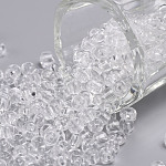 Runde Saatperlen, transparent, Runde, weiß, 6/0, 4 mm, Bohrung: 1.5 mm, 4500 Perlen / Pfund