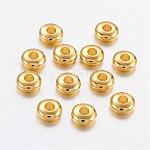Brass Spacer Beads, Cadmium Free & Lead Free, Rondelle, Golden, 5x2mm, Hole: 1.5~2mm