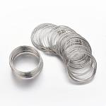 Steel Bracelet Memory Wire,for Bracelet Making,Cadmium Free & Nickel Free & Lead Free,Platinum,5.5cm,Wire: 0.6mm(22 Gauge),2200 circles/1000g