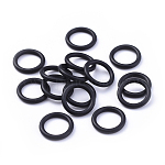 Conectores de anillo de caucho o, enlace Ring, negro, aproximamente 13 mm de diámetro, 2 mm de espesor, 9 mm de diámetro interior