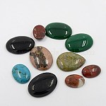 Природных драгоценных камней кабошон, разнообразные, разноцветные, 25~40x18~30x7~8 мм