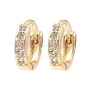 Серьги-кольца из латуни с микропаве из кубического циркония EJEW-D078-51KCG