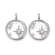 Латунные микропаве прозрачные подвески с фианитом KK-F821-18P