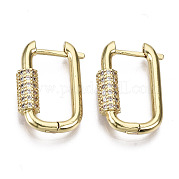 Серьги-кольца из латуни с микропаве из кубического циркония EJEW-T046-010B-NF