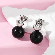 Серьги-гвоздики из нержавеющей стали 304 с эмалью EJEW-G423-11P