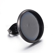 Плоские круглые серьги-гвоздики из нержавеющей стали 304 STAS-I323-18mm-B