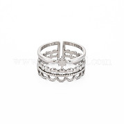 304 Stainless Steel Star Open Cuff Ring for Women RJEW-S405-151P
