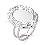 304 Stainless Steel Open Cuff Ring Components STAS-Q308-05P