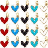 80pcs 4 Color Heart Charms Pendant Gold Plated Enamel Heart Beads Dangle Charms for Valentines Necklace Bracelet Earrings