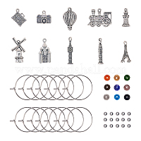 430Pcs DIY Jewelry Making Kits, include Alloy Links and Resin Beads, Mixed  Color, 430pcs/box