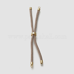 Fabricación de pulsera de hilo trenzado de nylon, fabricación de pulsera deslizante, con fornituras de latón, dorado, camello, 8.66~9.06 pulgada (22~23 cm), agujero: 2.8 mm, longitud de una sola cadena: aproximadamente 4.33~4.53 pulgada (11~11.5 cm)