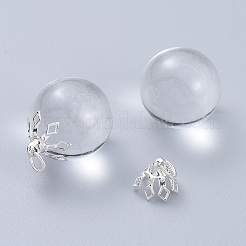 Support de fleur placage en laiton filigrane perle cap bails&nbsp;LS-KK-L102-27S