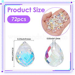72 pièces de perles de verre galvanisées&nbsp;EGLA-BM0001-43