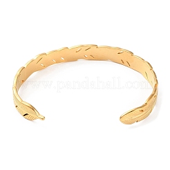 Manschettenarmreifen aus 304 Edelstahl in Federform&nbsp;BJEW-F457-24G