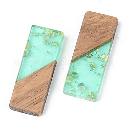 Colgantes de resina transparente y madera de nogal&nbsp;RESI-S389-059A-B02