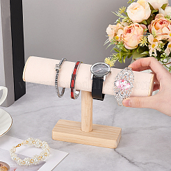 T-Bar-Armbandständer aus Holz und Samt&nbsp;ODIS-WH0061-40B