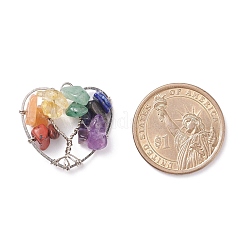 Chakra natürliche Edelstein-Chip-Anhänger&nbsp;PALLOY-JF01493-02