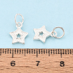 Strukturierte 925 Sterling Silber Stern Charms&nbsp;STER-T009-12S