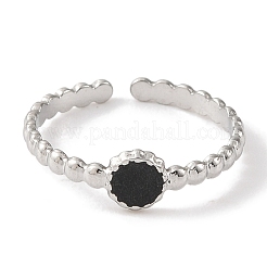 Anillos de puño abiertos de acero inoxidable 304 esmaltados para mujer&nbsp;RJEW-F166-49P-01
