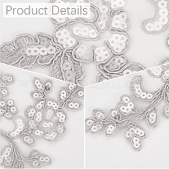 4 paio di applicazioni in pizzo ricamato con paillettes in poliestere&nbsp;DIY-GF0013-81C