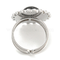 Anillos de puño de turquesa sintética de acero inoxidable 304&nbsp;G-Z056-08P-05
