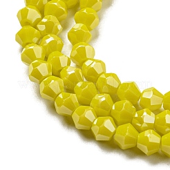 Brins de perles de verre galvanisées de couleur unie opaque&nbsp;GLAA-F029-P4mm-C05