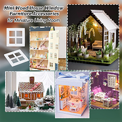 Mini-Puppenhaus-Fenstermöbelzubehör aus Holz&nbsp;AJEW-WH0567-99