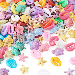 200 pièce de perles acryliques opaques représentant des animaux marins (3 styles différents)&nbsp;OACR-TA0005-04