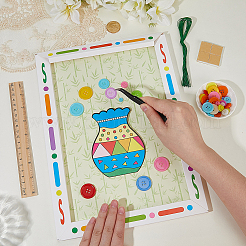 Kit fai da te per cornice per foto con bouquet di fiori e bottoni&nbsp;DIY-WH20001-72A