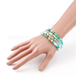 Set di braccialetti elasticizzati con perline heishi in argilla polimerica 4 pz 4 stili&nbsp;BJEW-JB05910