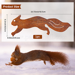Eisen rostig Eichhörnchen laufen Silhouette Schraube Plug-in Garten Anhänger&nbsp;AJEW-WH20002-40