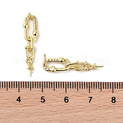 Latón con fornituras para aretes de circonio cúbico&nbsp;KK-B087-07G
