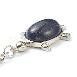 Porte-clés de pierres précieuses mélangées naturelles et synthétiques&nbsp;KEYC-P010-C