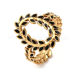 Anelli con polsino in acciaio inossidabile smaltato 304 per donna&nbsp;RJEW-F194-02G