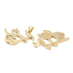 Pendentifs en laiton zircon cubique transparent&nbsp;ZIRC-F124-01G