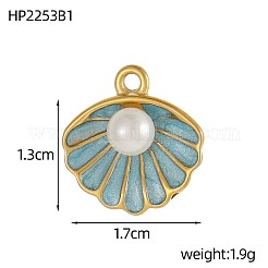 Pendentifs en acier inoxydable 304 émaillés&nbsp;STAS-OY003-29G