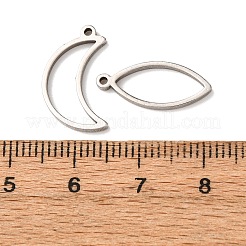 Ensemble de pendentifs à lunette ouverte en acier inoxydable 201 (10 pièce)&nbsp;STAS-B101-06A-P
