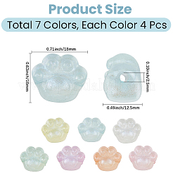 28 pz 7 colori perline acriliche luminose&nbsp;OACR-PA0002-06