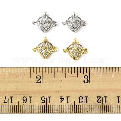 4 pieza de dijes de conector de fruta de circonita cúbica pavé de latón de 2 colores&nbsp;KK-FS0001-73C