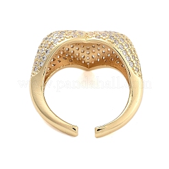 Anneaux de manchette ouverts en zircone cubique transparente&nbsp;RJEW-U002-04G