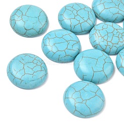Handwerkliche Zubehör gefärbt synthetische Türkis Cabochons mit flachem Rücken&nbsp;LS-X-TURQ-S266-20mm-01