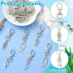 20 pièce de décorations suspendues en alliage de 5 styles&nbsp;HJEW-YW00224