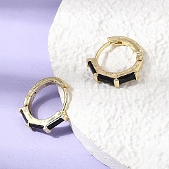 Pendientes de aro de latón con pavé de circonitas cúbicas&nbsp;EJEW-G471-09G-02