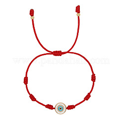 Braccialetti intrecciati in poliestere con maglie anti-malocchio blu cielo regolabili per uomo e donna&nbsp;LO3447-1