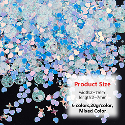 120 g 6 colori paillettes per decorazioni nail art per animali domestici&nbsp;MRMJ-DC0001-12
