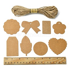 80 Stück 8 Stile leere Geschenkanhänger aus Kraftpapier&nbsp;CDIS-FS0001-05
