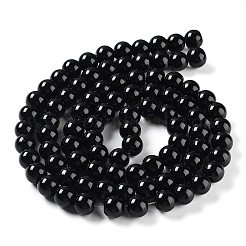 Perle nere sfuse rotonde di perle di vetro per creazione artigianale di gioielli con collana&nbsp;X-HY-10D-B20