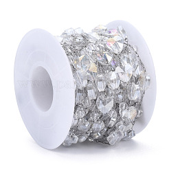 Coeur de verre & chaînes de perles rondes&nbsp;CHS-N003-05