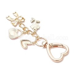 Valentinstag Bowknot Herz Rose Legierung Emaille Anhänger Dekorationen&nbsp;HJEW-JM04467