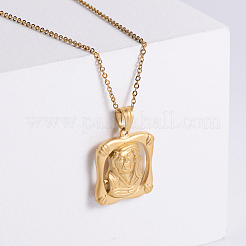 Colliers pendentifs vintage européens religieux Jésus en acier inoxydable&nbsp;ZM4665